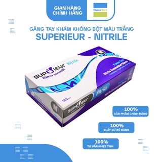 Găng Tay Y Tế Nitrile Superieur Không Bột Màu Trắng (Hộp 100 Chiếc)
