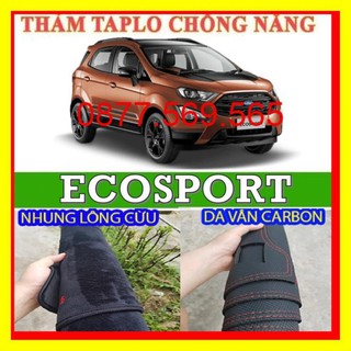 Cao cấp- thảm taplo ecosport da vân carbon-nhung lông cừu