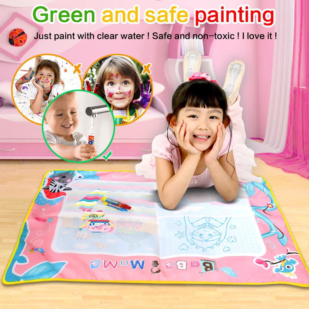 Thảm vẽ dễ thương 58 * 87 CM kèm 2 bút màu nước tiện dụng