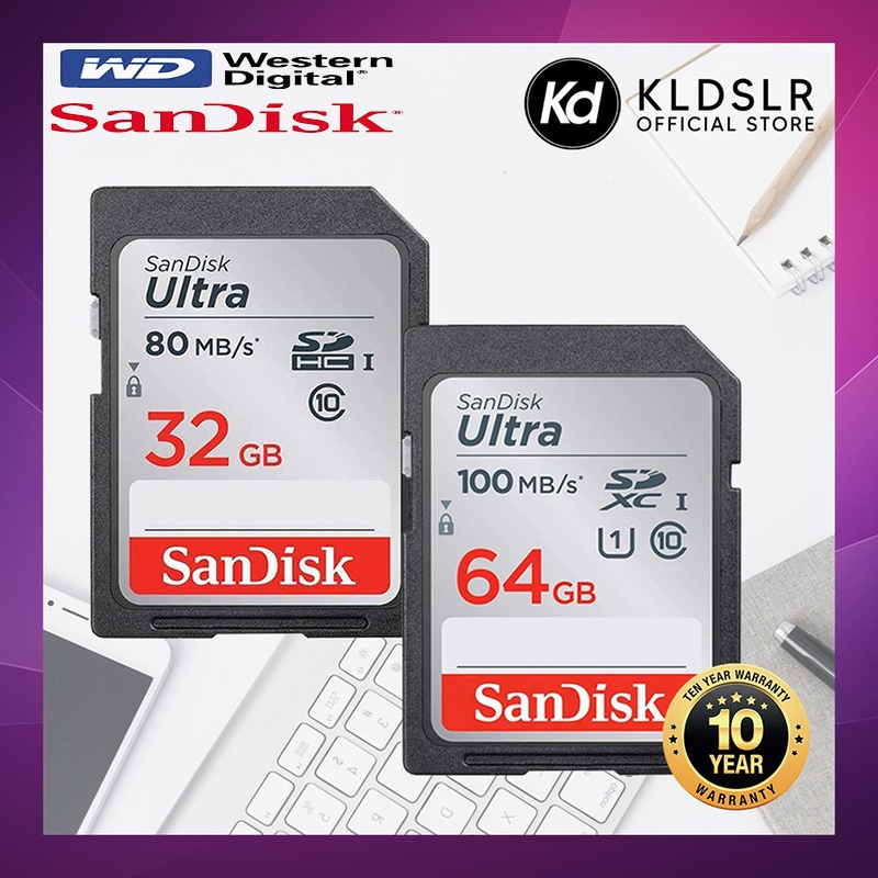 Thẻ Nhớ SDHC / SDXC UHS-I SanDisk Ultra16GB / 32GB / 64GB / 128GB 100MB / s C10 SDHC / SDXC UHS-I