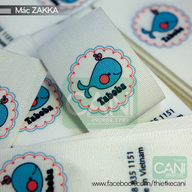 100 cái Mác quần áo In theo yêu cầu Nhãn cotton  - Mác vải cotton zakka