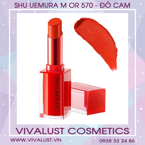 Son Shu 570 Vỏ Đỏ - Shu Uemura Flaming Reds MOR 570 Màu Đỏ Cam - Dòng Lì (Phiên Bản Giới Hạn 2020)