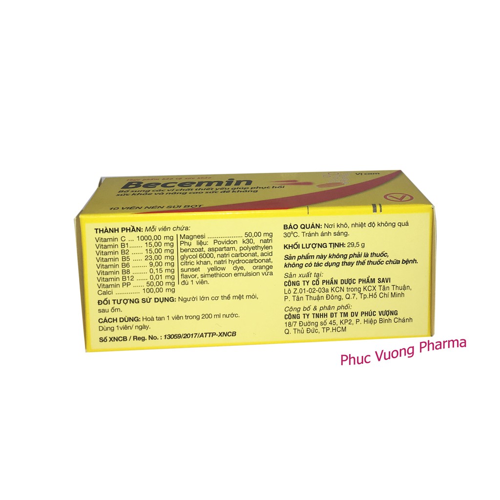 👌[CHÍNH HÃNG] VIÊN SỦI VITAMIN TỔNG HỢP BECEMIN-TĂNG SỨC ĐỀ KHÁNG, HỒI PHỤC SỨC KHỎE, ĐÁNH TAN MỆT MỎI | Thế Giới Skin Care
