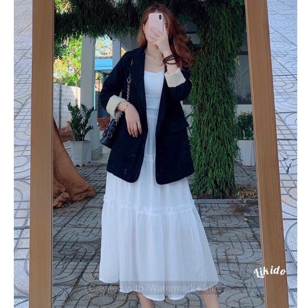 Áo blazer túi hộp hiện đại hai lớp phong cách ulzzang Hàn thanh lịch | BigBuy360 - bigbuy360.vn