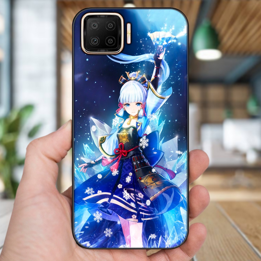 Ốp lưng Oppo A73, A93 4G viền đen in hình Ayaka Genshin Impact