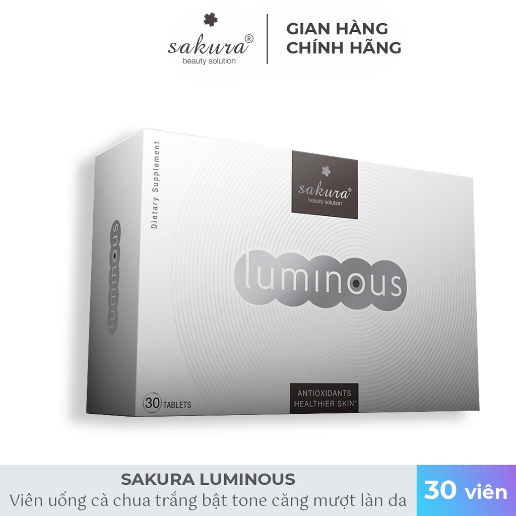 Viên uống trắng da, chống lão hóa và chống nắng cà chua trắng Sakura Luminous 30 viên