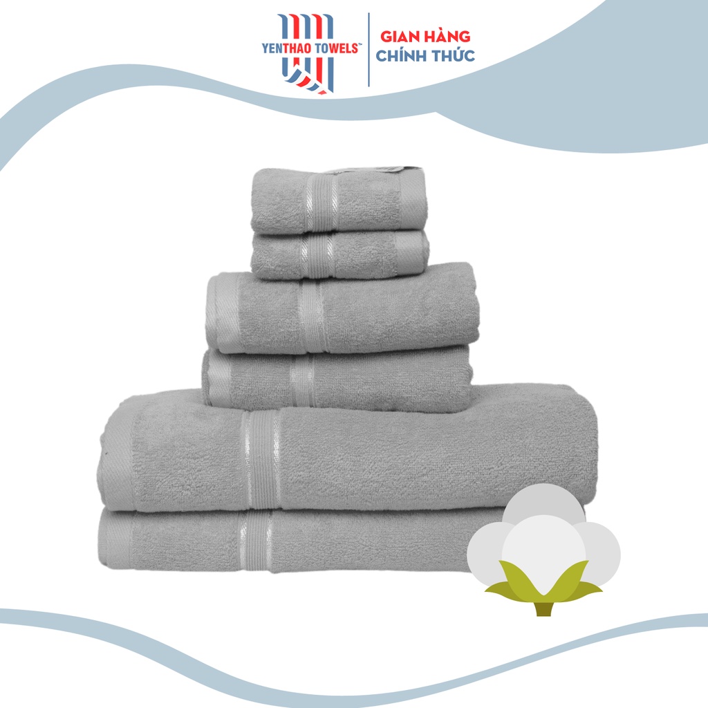 Khăn Tắm Khăn Mặt Khăn Gội Đầu Cao Cấp Với Sợi Bông 100% Cotton Siêu Dày Thấm Hút tốt, Không Đổ Lông, Không Ra Màu