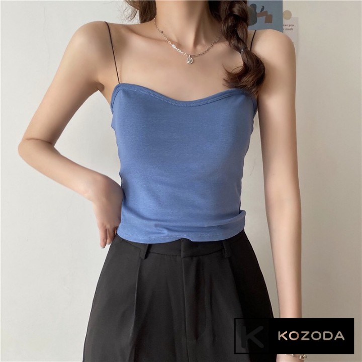 Áo 2 dây croptop nữ, Áo hai dây sợi bún có đệm nâng ngực Kozoda AK1a | BigBuy360 - bigbuy360.vn