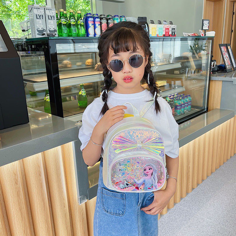 Balo đi học mini đính kim sa hình công chúa Aisha dễ thương cho bé gái