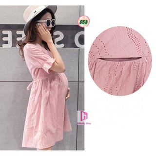 Váy Bầu Ren Trắng S02