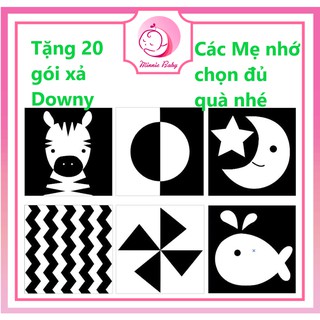 Bộ 6 thẻ dán tường KÍCH THÍCH THỊ GIÁC giúp bé phát triển toàn diện [ Theo phương pháp Montessori ]