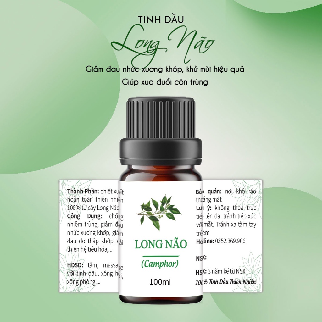 Tinh dầu Long Não 100ml, xoa bóp, tốt cho xương khớp, đuổi côn trùng, muỗi.