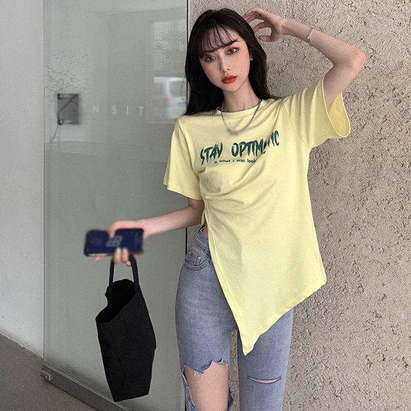Áo Thun Tay Dài Xẻ Tà Thời Trang Dành Cho Nữ