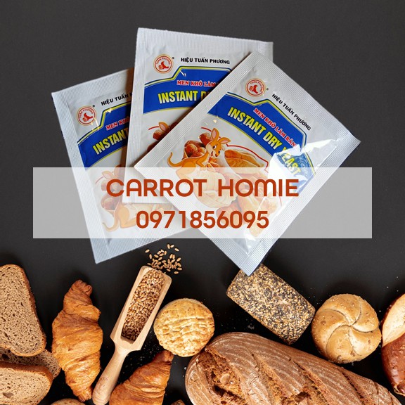 [Mã 1511FMCGSALE giảm 8% đơn 500K] Men Nở Làm Bánh mì 10g làm 1kg nguyên liệu khô