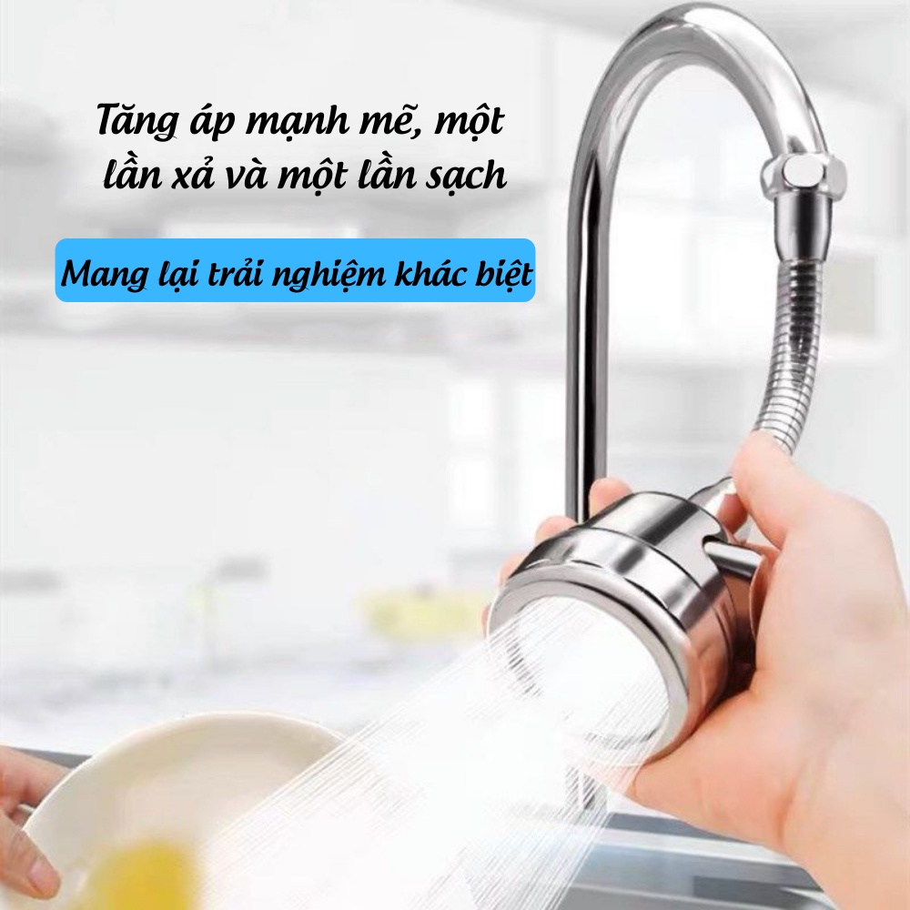 Vòi Nước Bồn Rửa Bát Vòi Sen Tăng Áp 3 Chế Độ Tự Động Tăng Áp Tia Nước Mạnh TIME HOME