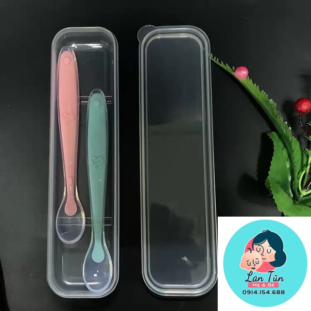 SET 2 Thìa ăn dặm, thìa khuấy Slime silicon