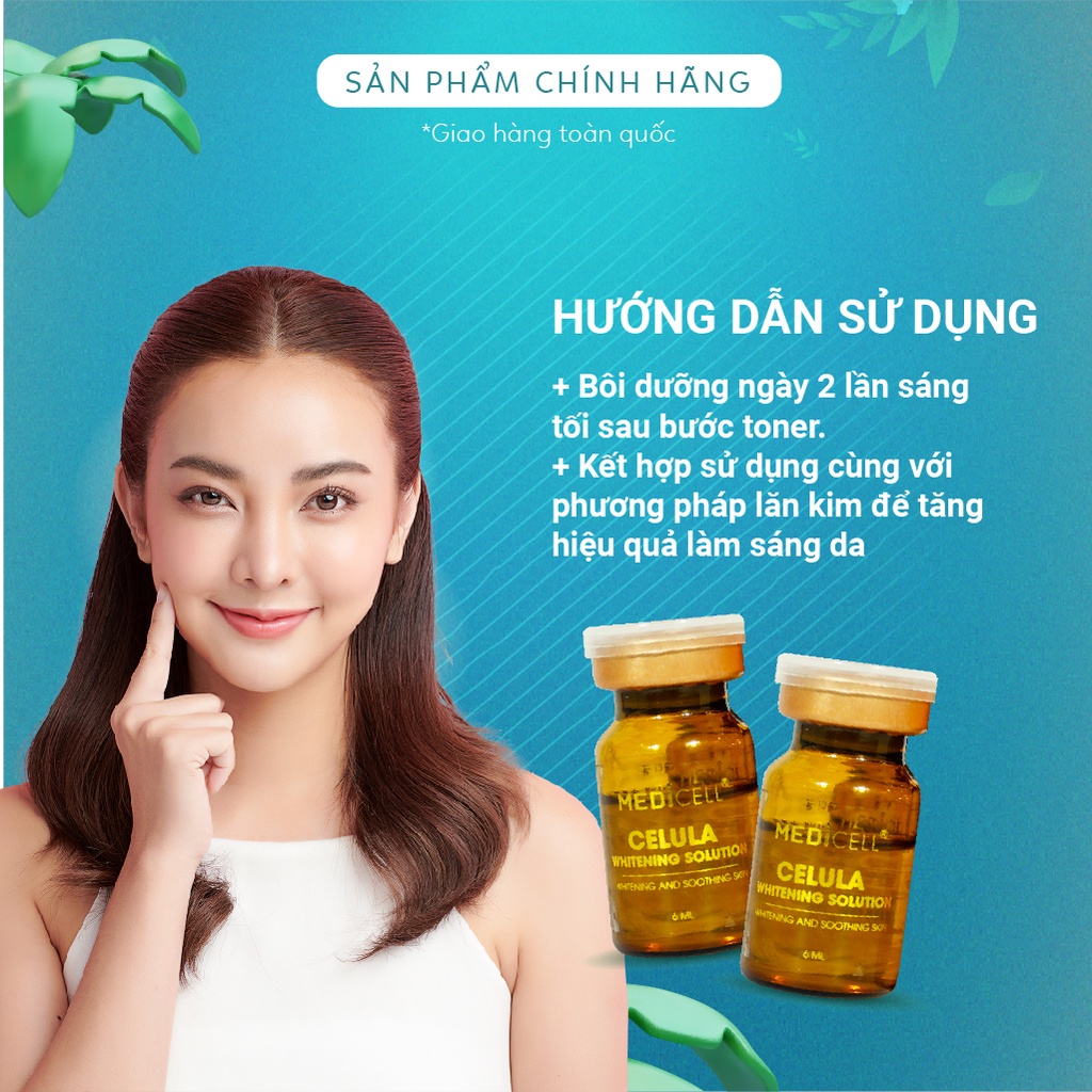 Tế Bào Gốc Truyền trắng Chính Hãng Hàn Quốc Celula Whitening Medicell, Giảm Nám, Giảm Thâm - Lọ 6ml