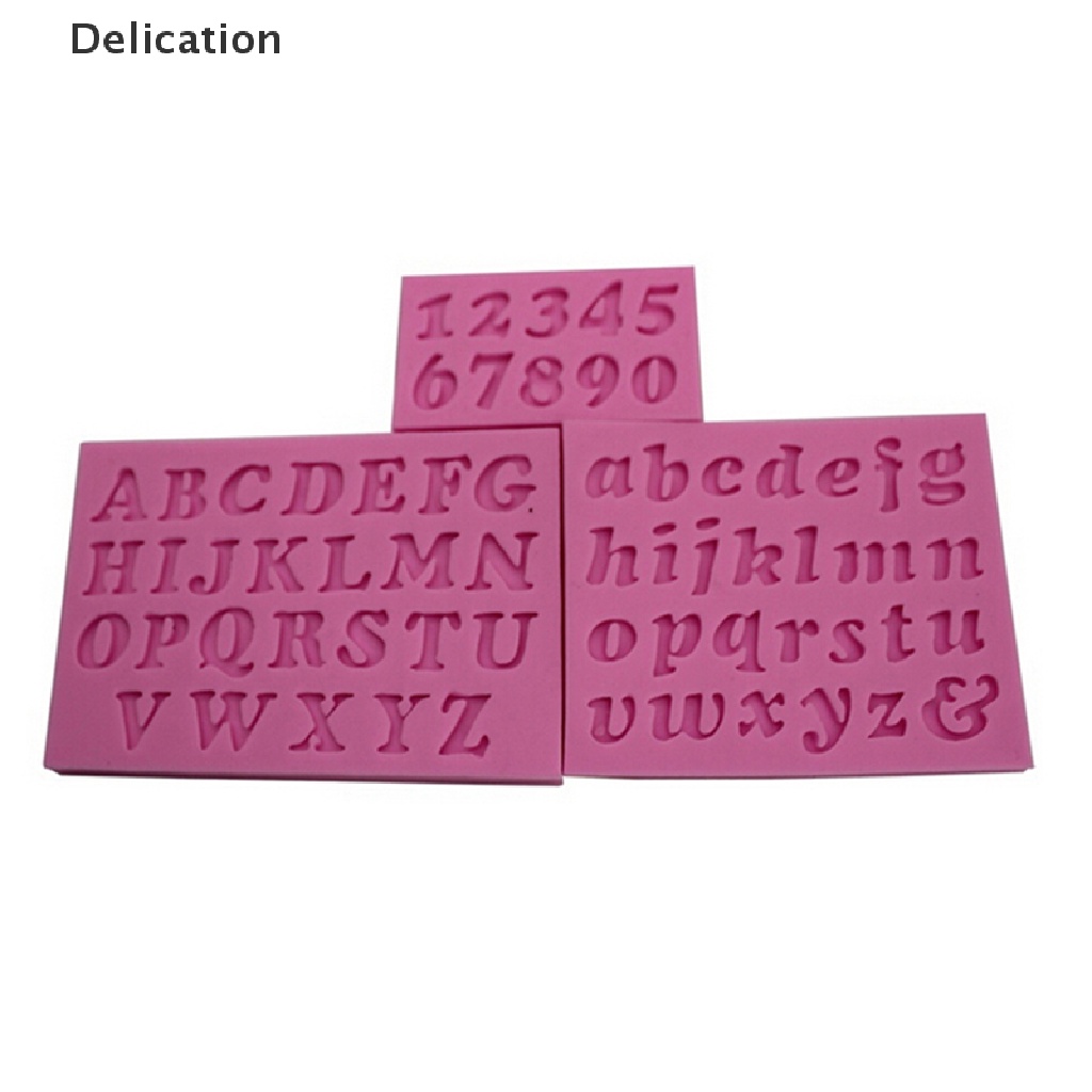 3 Khuôn silicon ELEBUY trang trí bánh fondant làm thủ công DIY hình chữ và số mini