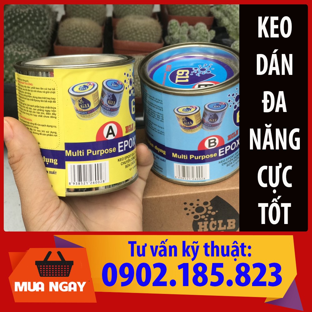 Keo dán đa năng Epoxy 611 - 273g, SIÊU CHẮC BỀN : Đá, Nhựa, Gỗ, Kim Loại ..