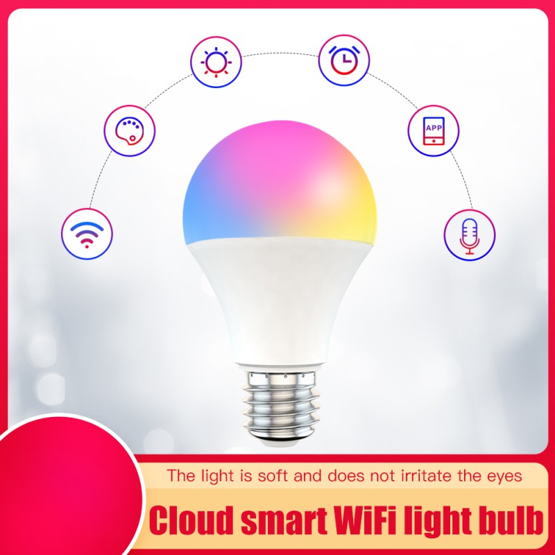 15W WiFi Smart Light Bulb E27 B22 Dimmable RGB+CCT 85-260V Smart Light Bulb Voice Control Work With Alexa Google Home TP