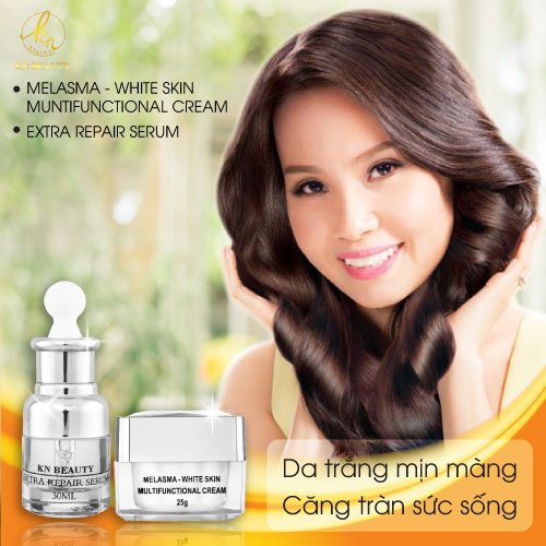 Kem dưỡng trắng da ngừa nám tàn nhang gồm face + Serum Kn Beauty TẶNG NGAY DẦU GỘI THẢO DƯỢC