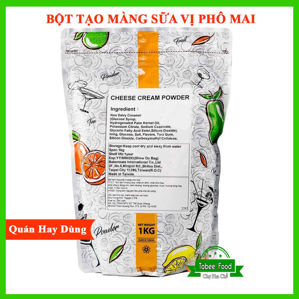 BỘT TẠO MÀNG SỮA VỊ PHÔ MAI 1KG - Bột Tạo Lớp Kem Thơm Béo Hấp Dẫn Cho Trà Sữa