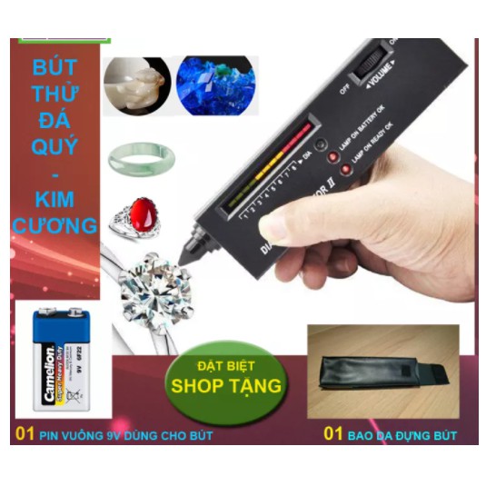 Bút thử  Đá Quý, Kim Cương  tặng kèm pin 9v Camelion dung lượng cao.