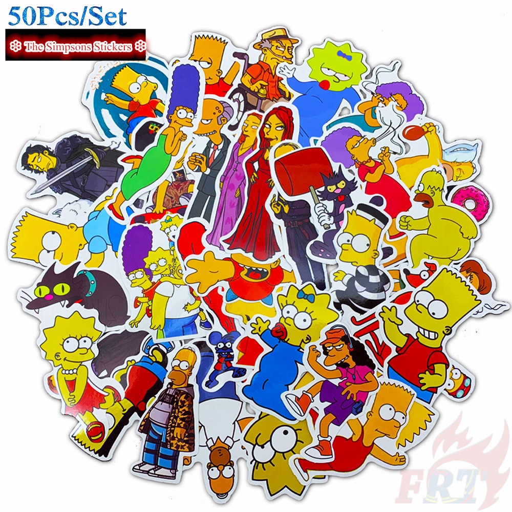 ❉ The Simpsons - Series 01 Giấy và decal dán tường ❉ 50Pcs/Set FOX TV Show Mixed Doodle Stickers