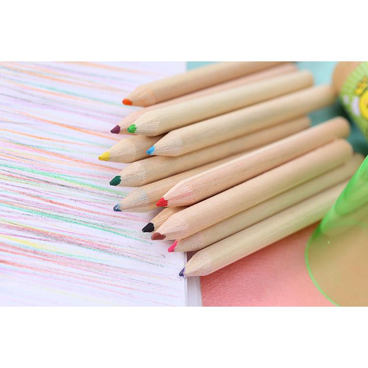 Hộp bút chì 12 màu,bút chì màu loại đẹp kèm gọt chì trên nắp hộp