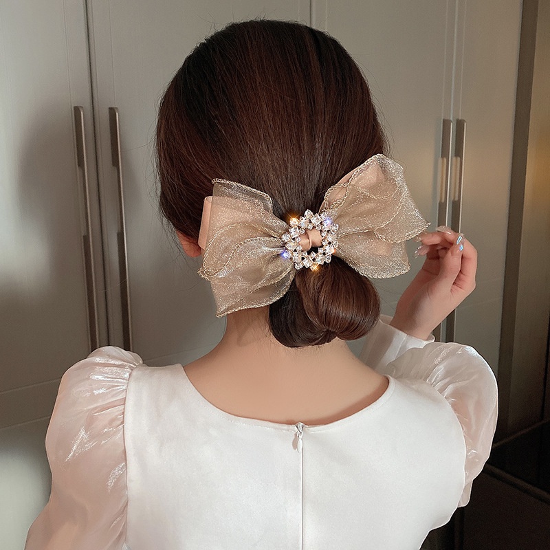 Kẹp Tóc Hình Nơ Đính Đá Lấp Lánh Sang Trọng Cho Nữ