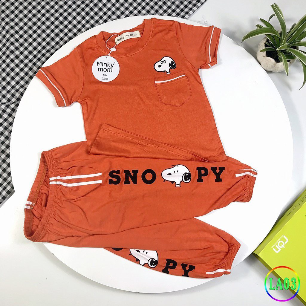 Bộ Tay cộc quần dài THUN LẠNH MINKY MOM ALIBABA SNOPPY CHO BÉ TRAI/BÉ GÁI