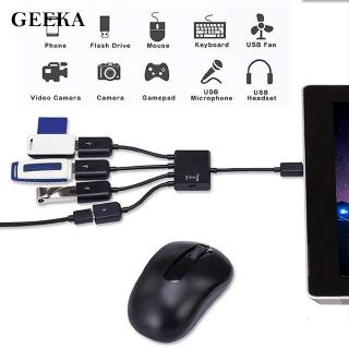 Adapter Chuyển Đổi Micro Usb Sang 3 Cổng Usb 2.0 Màu Đen