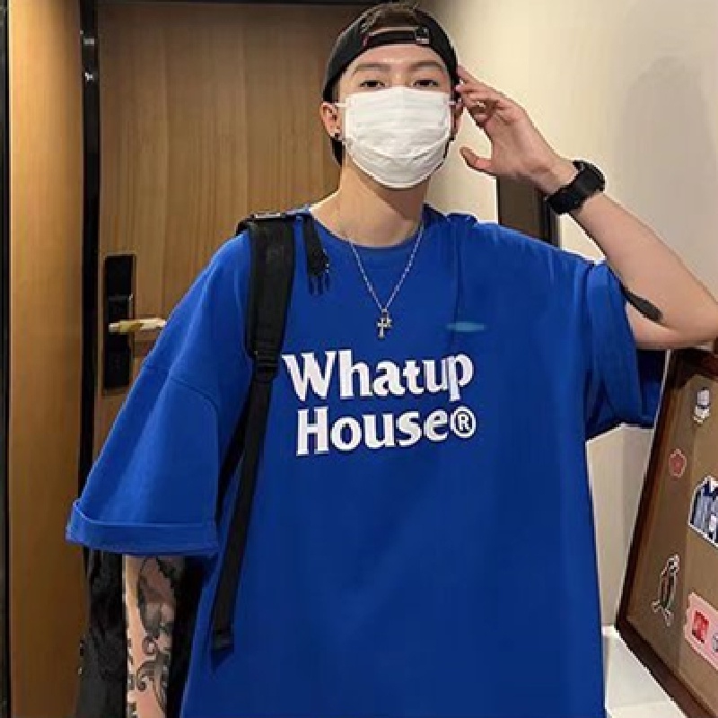 Áo Thun Tay Ngắn Dáng Rộng In Chữ Thời Trang Mùa Hè Phong Cách Hàn Quốc Cho Nam Size M-5XL