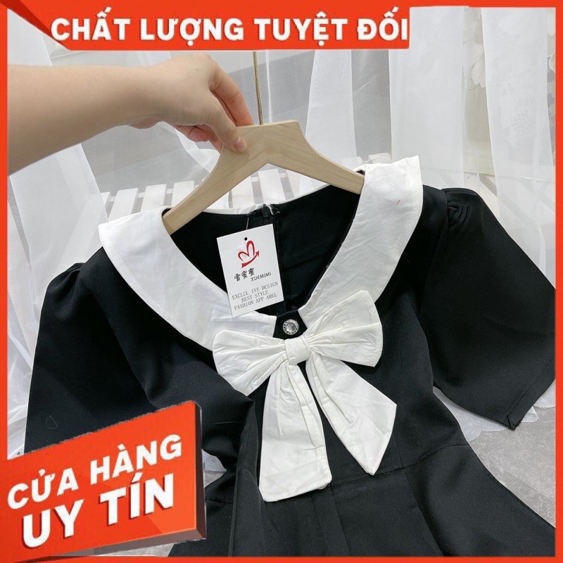 Váy Cúc Nơ Ngực Tay Bồng Về Hàng Cực Xinh [ 𝐅𝐑𝐄𝐄 𝐒𝐇𝐈𝐏 ] Chất Tuyết Mưa Mềm Đẹp Hàng May Kỹ Khoá Lưng Cẩn Thận Sỉ