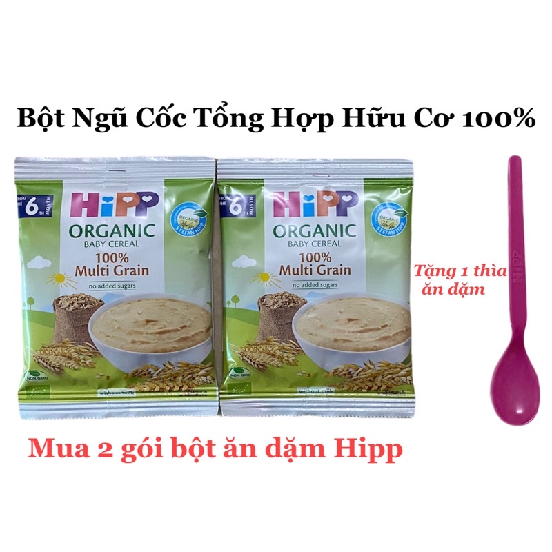 Bột ăn dặm cho bé HiPP Organic - Bột ngũ cốc tổng hợp hữu cơ 100% , hộp 2 gói dùng thử [22g 1 Gói]