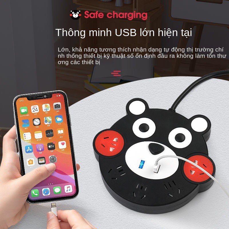 Ổ cắm điện USB đa chức năng Creative Gia dụng nhiều lỗ Bảng điều khiển miếng vá dây dài dòng Chuyển đổi