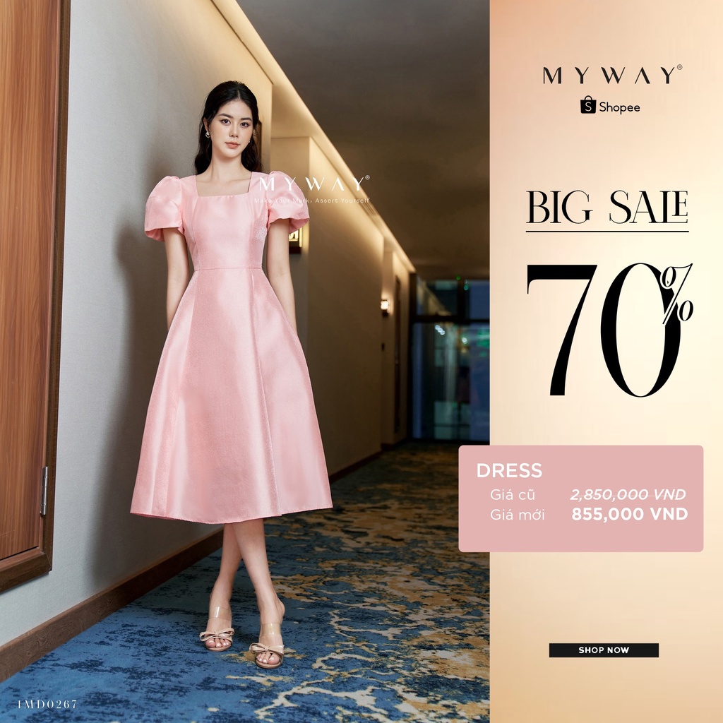 Đầm Nữ Dự Tiệc MY WAY Tay Bồng Sang Trọng 1md0267