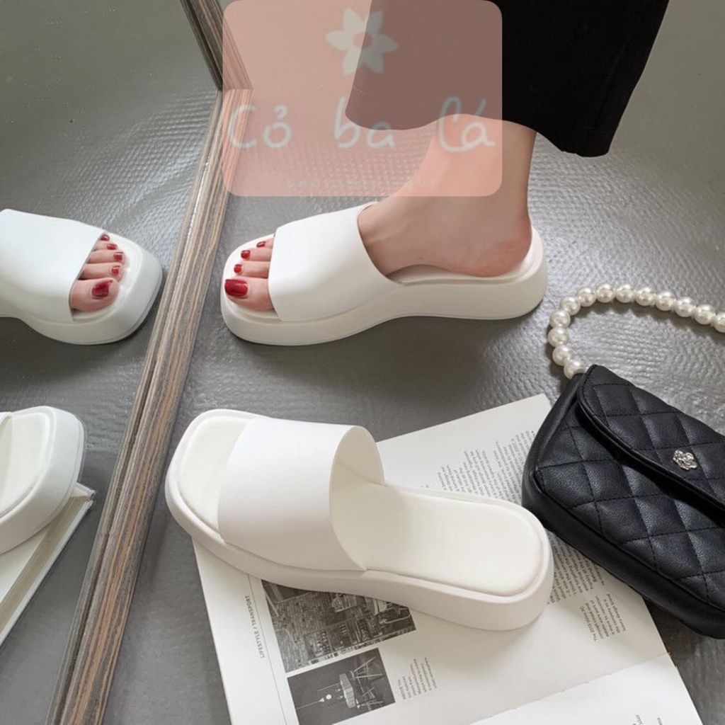 DÉP NỮ COBALA SHOES - DÉP BÁNH MÌ THỜI TRANG BẢN NGANG ULZZANG ĐẾ BẰNG D22030900 D21101300