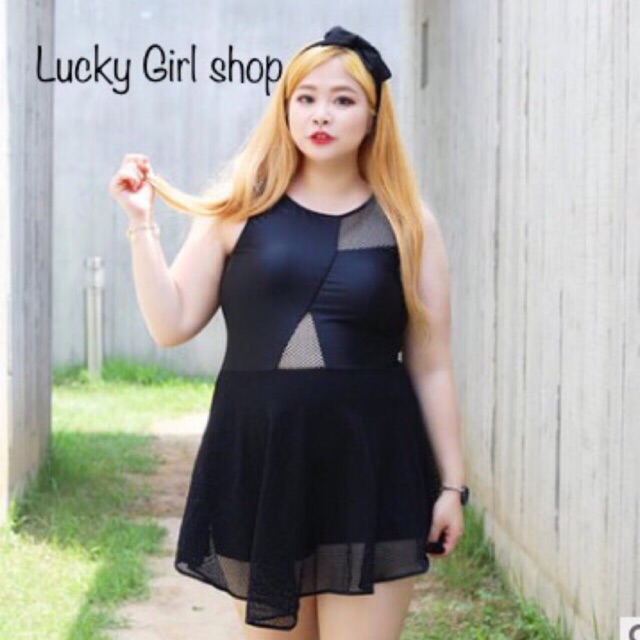 👙[SIÊU CHẤT-BIG SIZE] Bikini Đồ Bơi Bộ Bơi Liền Thân Kín Đáo Che Bụng Pha Ren Cách Điệu Cho Người Béo - Lucky Girl shop | BigBuy360 - bigbuy360.vn