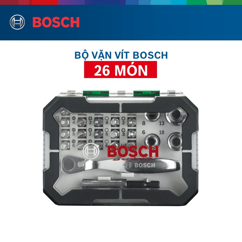 Bộ vặn vít Bosch 26 món 2607017322