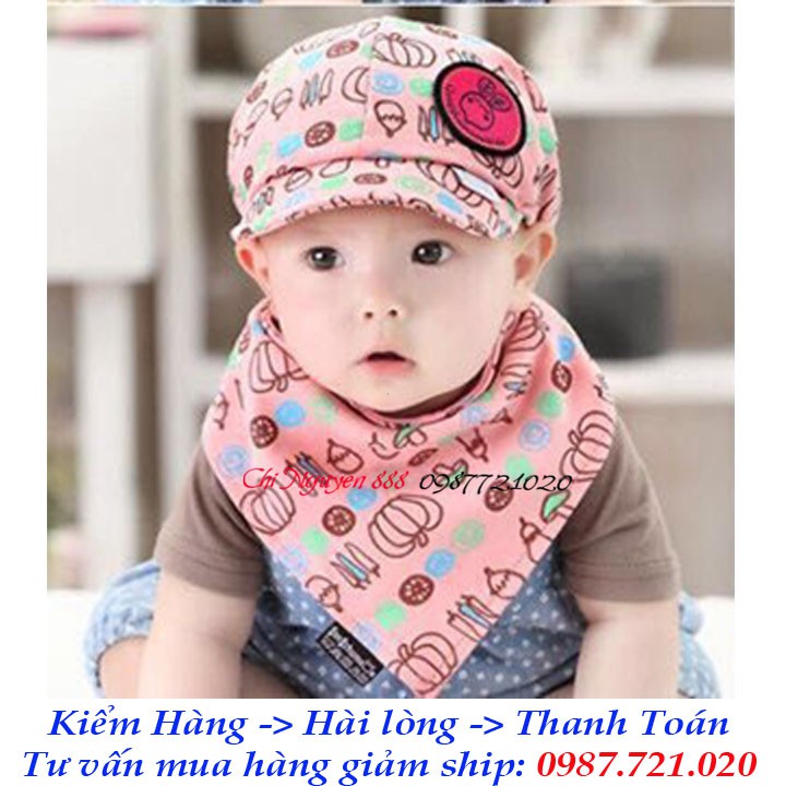 Set Mũ lưỡi trai kèm Khăn tam giác
