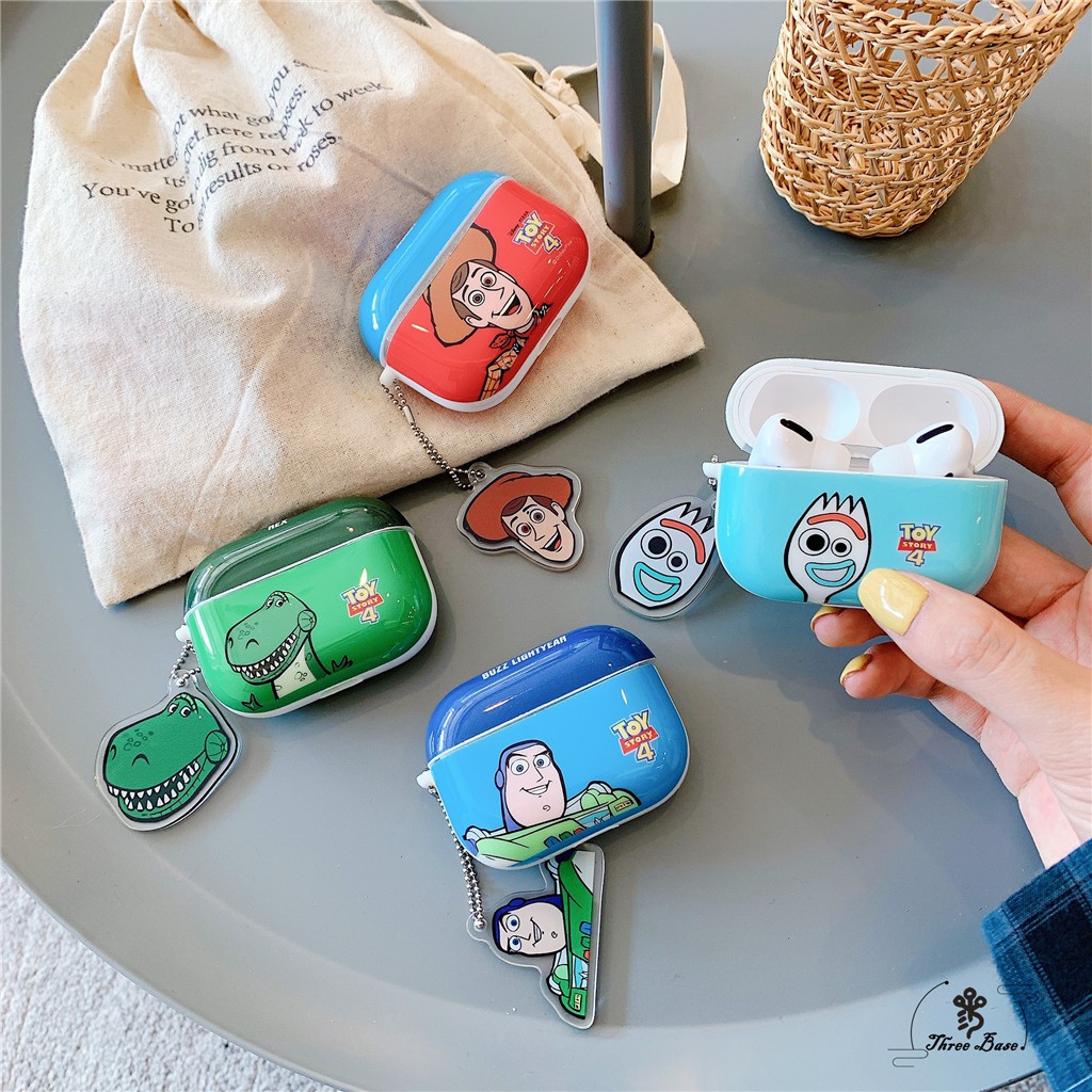 Airpods case Toy Story Korea Lovers KeyChain Cartoon Pendant soft casing for Fashion Sesame Street pro / gen2 Drop-proof Hanging Buckles For Apple Bluetooth Headset Protective