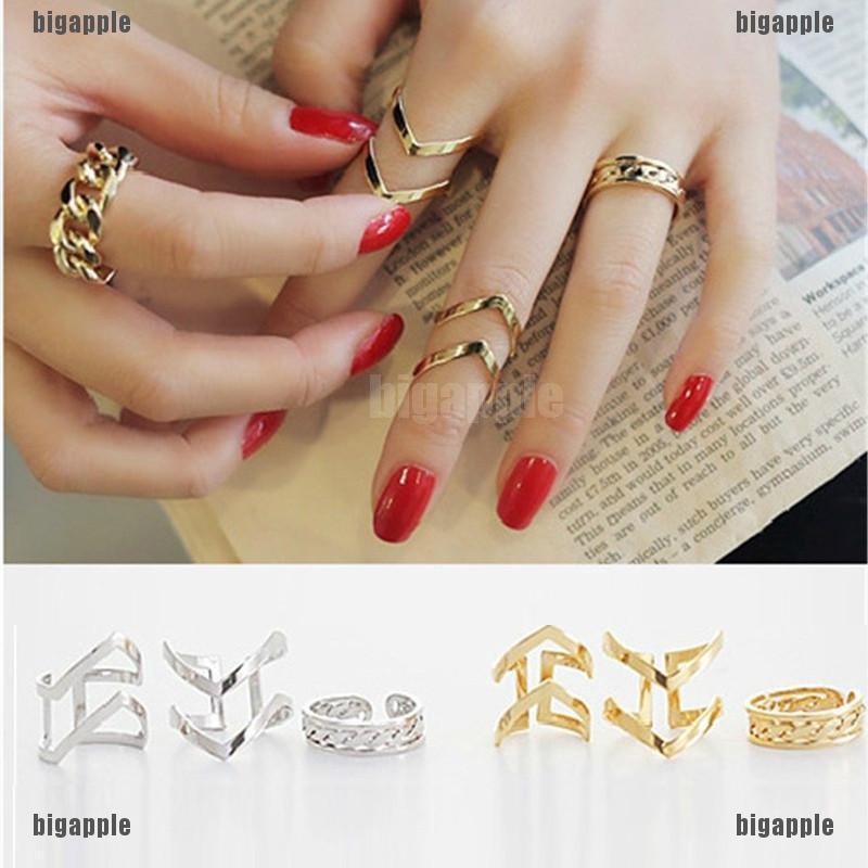 Bộ 3 chiếc nhẫn mạ vàng sang trọng cho nữ