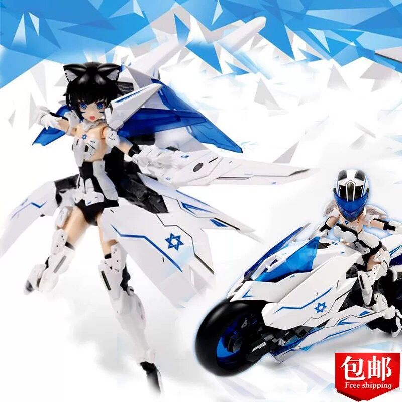 ✨Ins Có Sẵn Miss Pa's Sister's Sister Mecha Girl Bai Ji PA Mô Hình Xe Mô Tô Có Nhãn Dán Nước Hình Tai Mèo