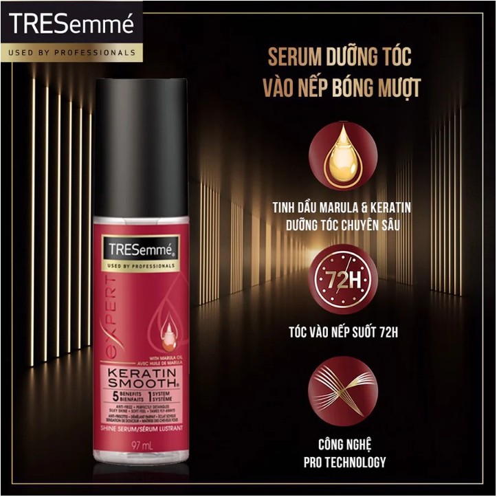 Tinh Chất Dưỡng Tóc Vào Nếp Bóng Mượt TRESemmé Professional Keratin Smooth Shine Serum 97ml