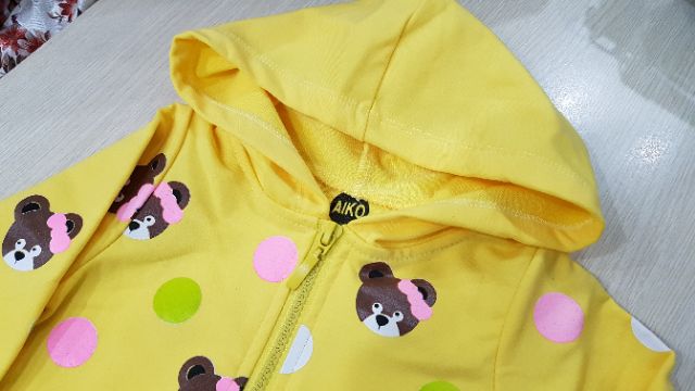 Áo khoác gấu bi tròn cho bé gái hàng cao cấp