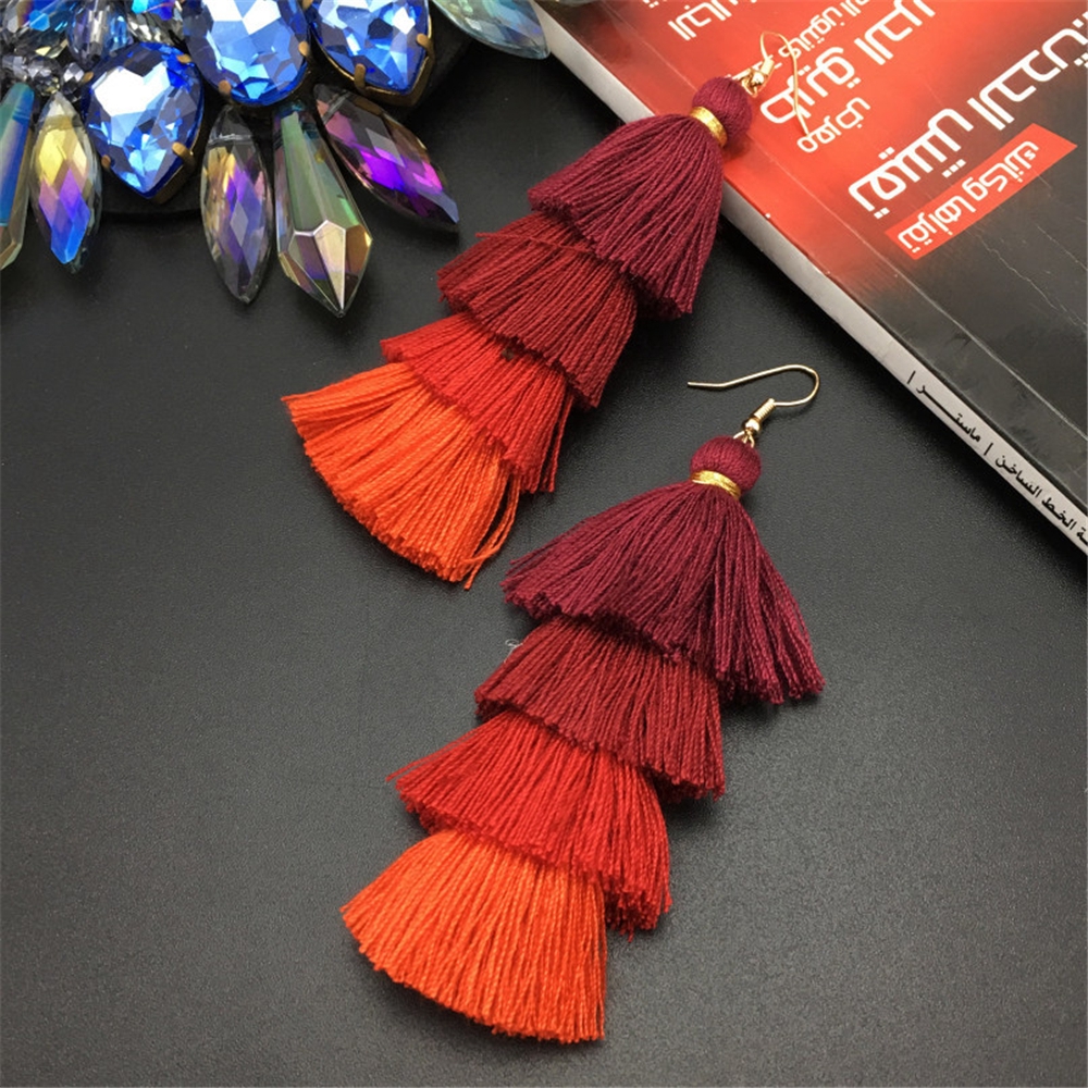 Bông tai thiết kế dáng dài phong cách Boho thời trang cho nữ