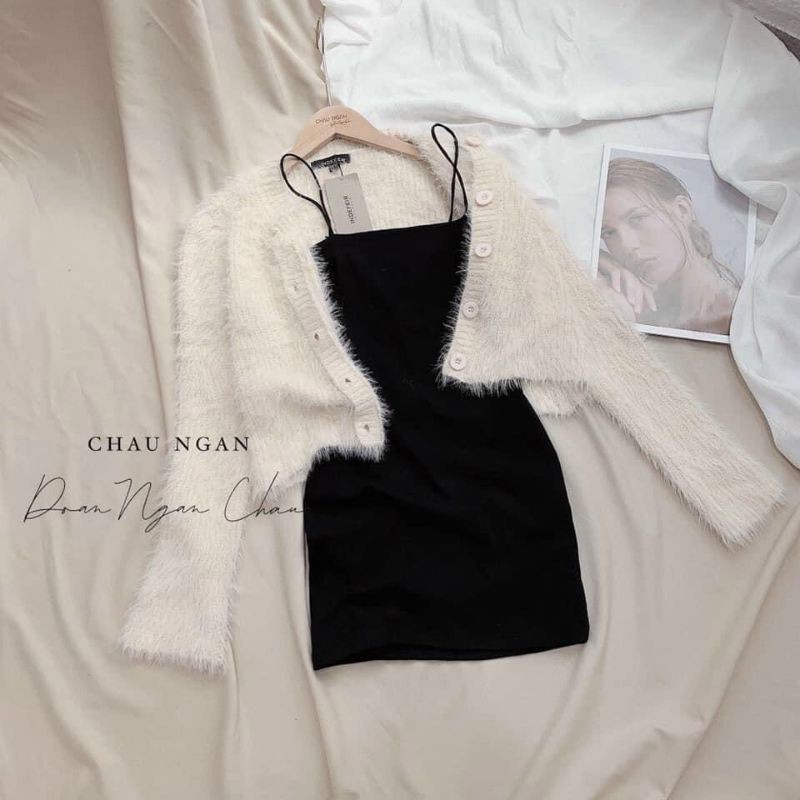 Váy 2 dây trơn ôm body ngắn