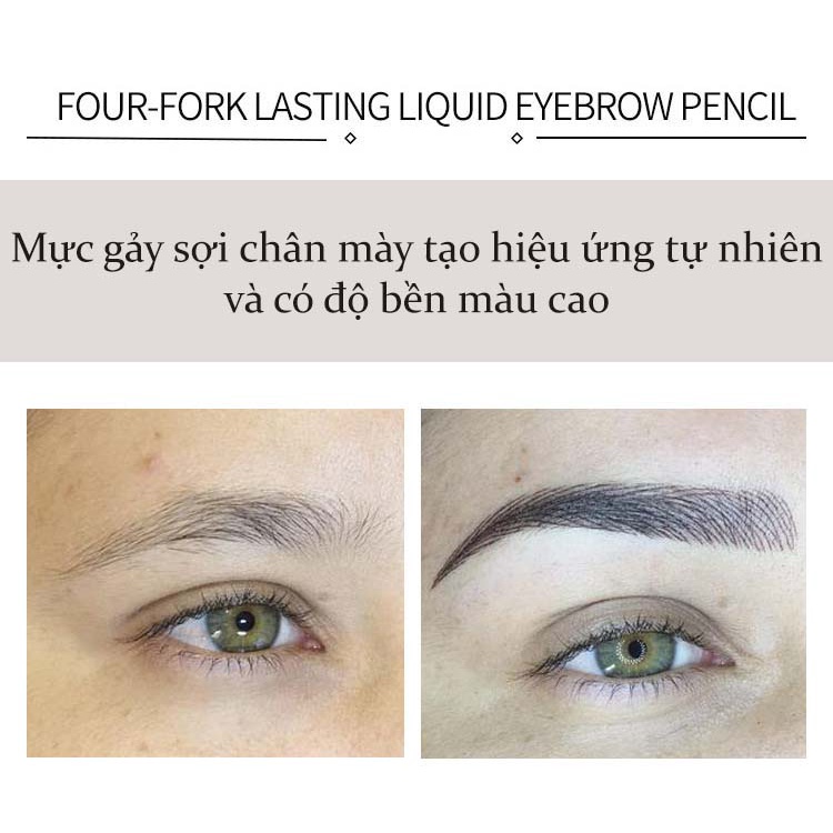 Bút Kẻ Chân Mày HANDAIYAN Thiết Kế 4 Mũi Phẩy Sợi Sắc Nét Lâu Trôi 3.5g B2