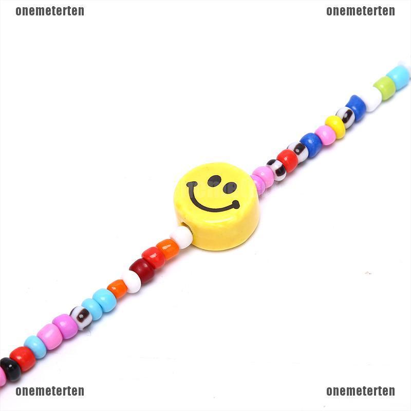 Vòng Tay Chuỗi Hạt Nhiều Màu Hình Mặt Cười Phong Cách Boho Cho Nữ | BigBuy360 - bigbuy360.vn